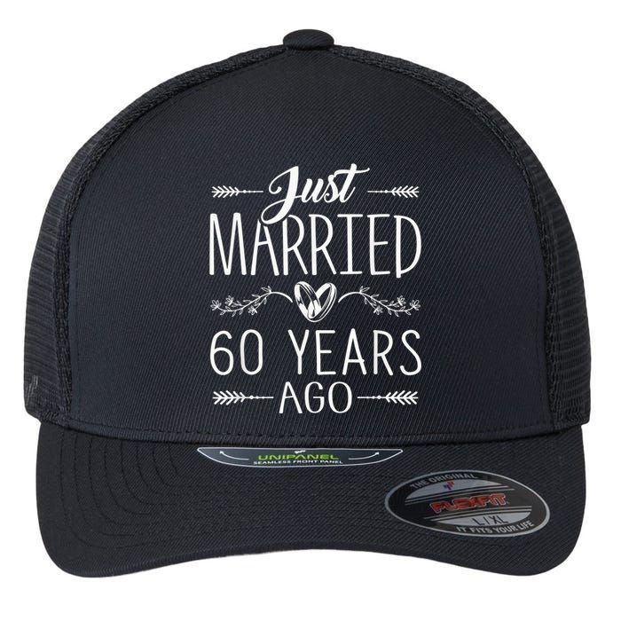 60th Wedding Anniversary - 60 Years Marriage Matching Flexfit Unipanel Trucker Cap