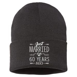 60th Wedding Anniversary - 60 Years Marriage Matching Sustainable Knit Beanie