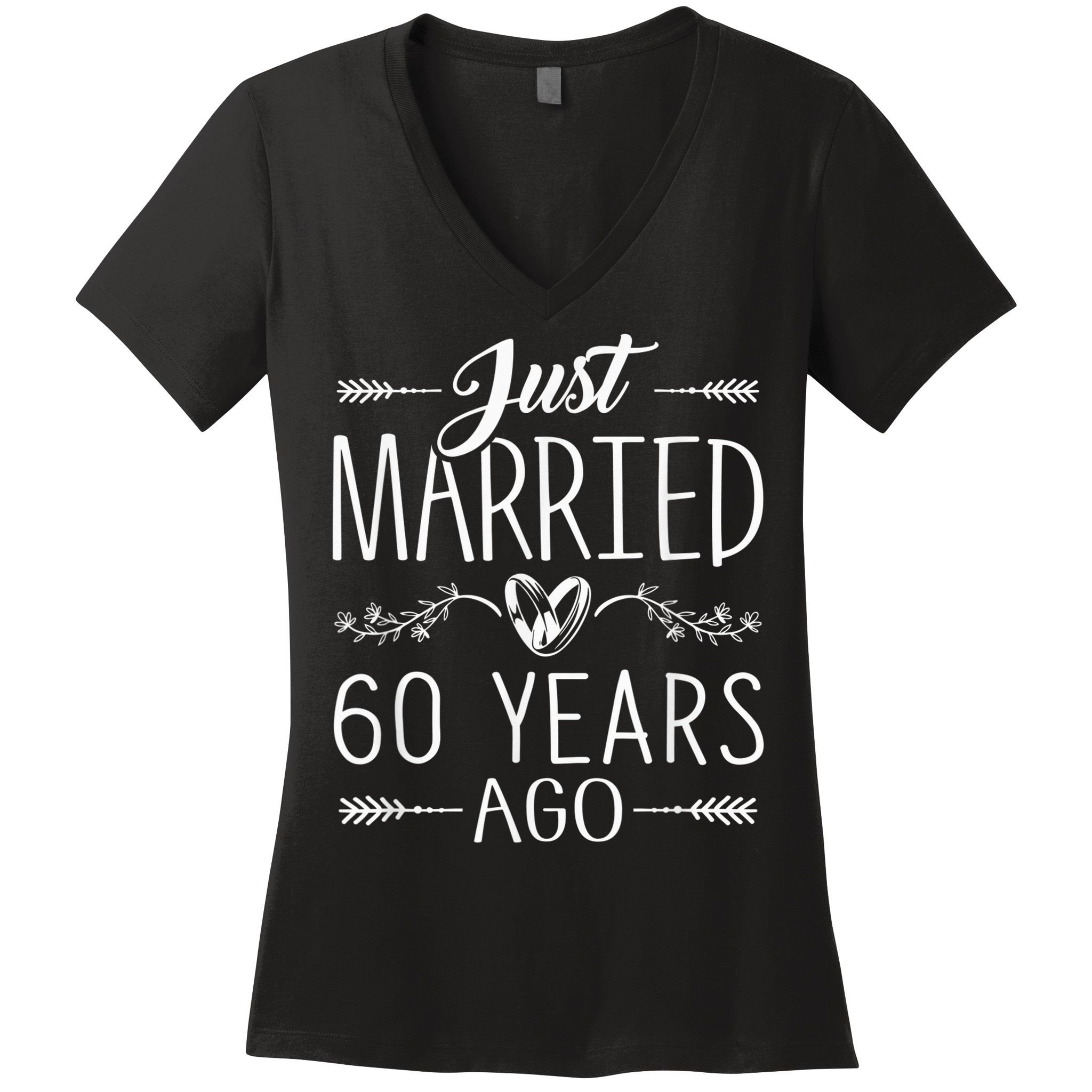 60th Wedding Anniversary - 60 Years Marriage Matching Women's V-Neck T-Shirt
