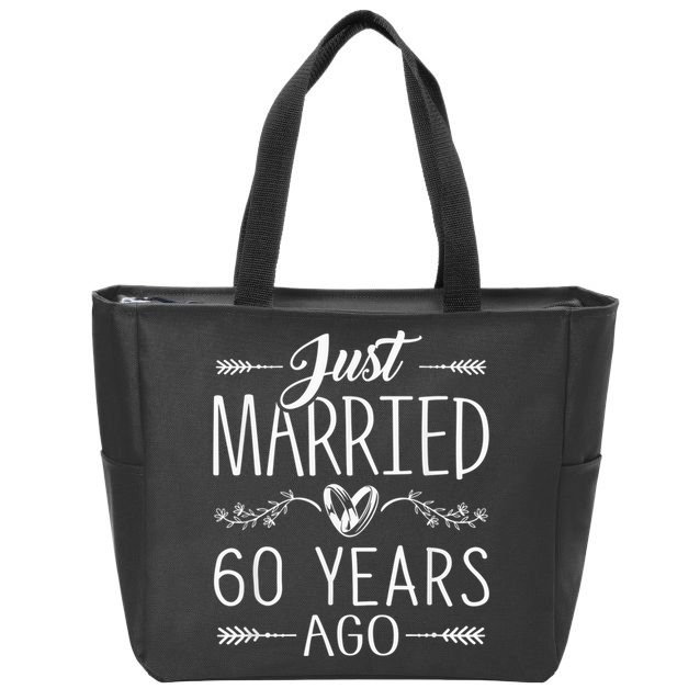 60th Wedding Anniversary - 60 Years Marriage Matching Zip Tote Bag