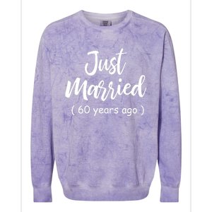 60th Wedding Anniversary Just Married 60 Years Ago Colorblast Crewneck Sweatshirt