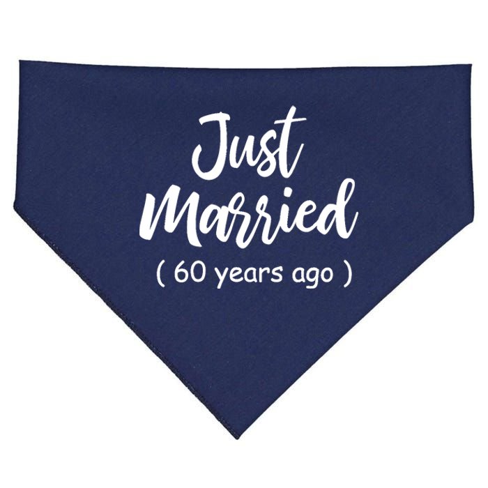 60th Wedding Anniversary Just Married 60 Years Ago USA-Made Doggie Bandana