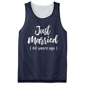 60th Wedding Anniversary Just Married 60 Years Ago Mesh Reversible Basketball Jersey Tank