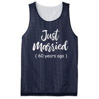 60th Wedding Anniversary Just Married 60 Years Ago Mesh Reversible Basketball Jersey Tank