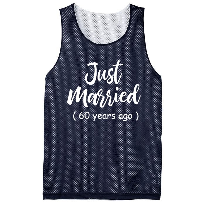 60th Wedding Anniversary Just Married 60 Years Ago Mesh Reversible Basketball Jersey Tank