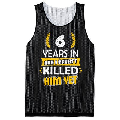 6 Years Anniversary 6th Year Anniversary Gift Idea For Her Mesh Reversible Basketball Jersey Tank