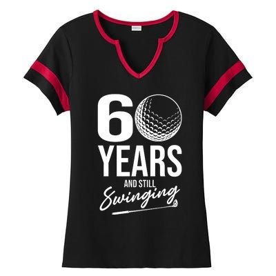 60 Years And Still Swinging Funny 60th Birthday Ladies Halftime Notch Neck Tee