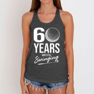 60 Years And Still Swinging Funny 60th Birthday Women's Knotted Racerback Tank