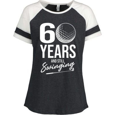 60 Years And Still Swinging Funny 60th Birthday Enza Ladies Jersey Colorblock Tee