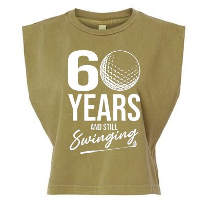 60 Years And Still Swinging Funny 60th Birthday Garment-Dyed Women's Muscle Tee