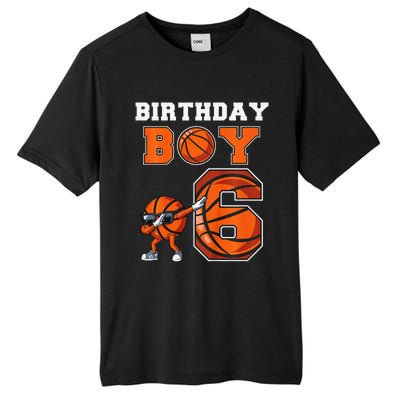 6 Year Basketball Birthday Boy 6th Birthday Party Basketball Tall Fusion ChromaSoft Performance T-Shirt