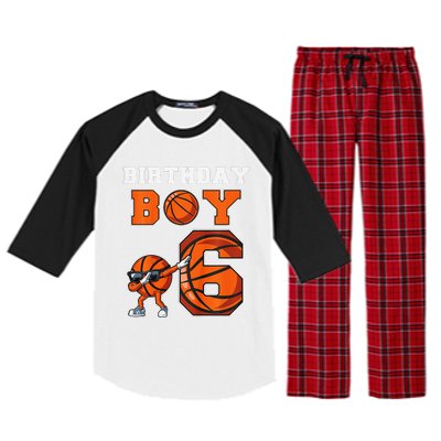 6 Year Basketball Birthday Boy 6th Birthday Party Basketball Raglan Sleeve Pajama Set