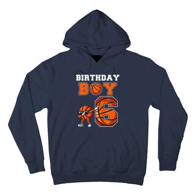 6 Year Basketball Birthday Boy 6th Birthday Party Basketball Hoodie