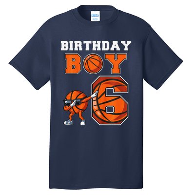 6 Year Basketball Birthday Boy 6th Birthday Party Basketball Tall T-Shirt