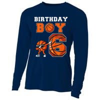 6 Year Basketball Birthday Boy 6th Birthday Party Basketball Cooling Performance Long Sleeve Crew