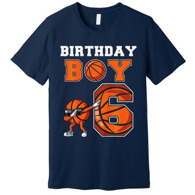 6 Year Basketball Birthday Boy 6th Birthday Party Basketball Premium T-Shirt