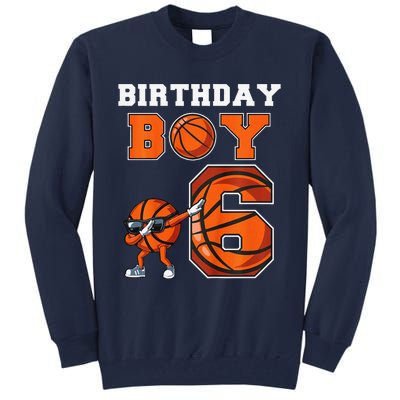 6 Year Basketball Birthday Boy 6th Birthday Party Basketball Tall Sweatshirt