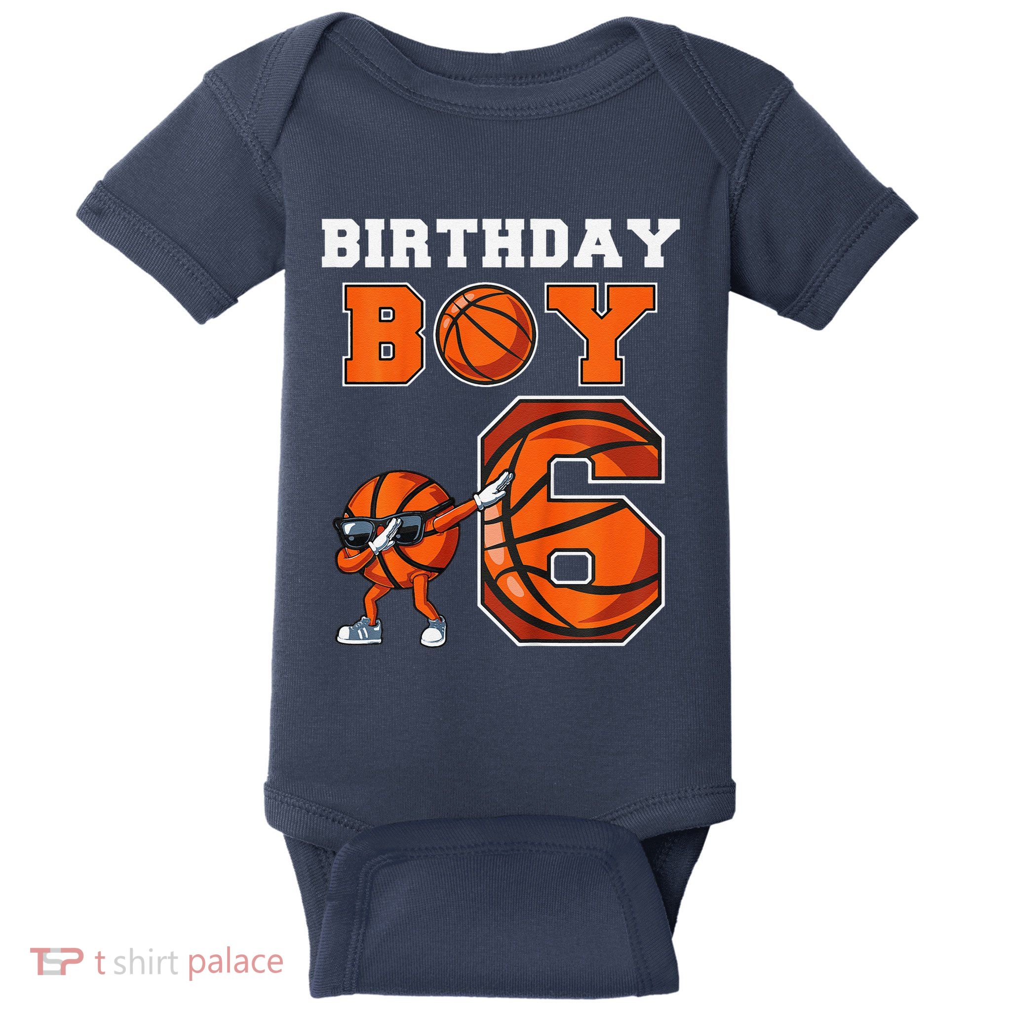 6 Year Basketball Birthday Boy 6th Birthday Party Basketball Baby Bodysuit