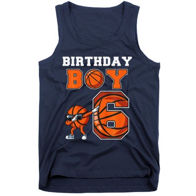 6 Year Basketball Birthday Boy 6th Birthday Party Basketball Tank Top