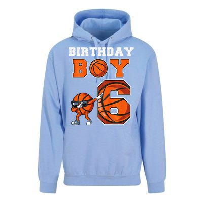 6 Year Basketball Birthday Boy 6th Birthday Party Basketball Unisex Surf Hoodie