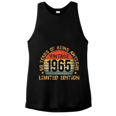 60 Year Birthday Decorations Gag 60yr 1965 60th Birthday Ladies PosiCharge Tri-Blend Wicking Tank