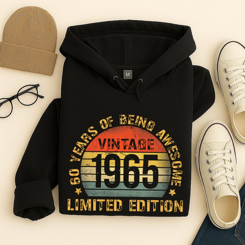60 Year Birthday Decorations Gag 60yr 1965 60th Birthday Hoodie
