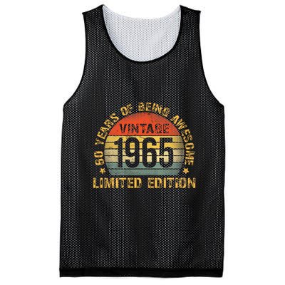 60 Year Birthday Decorations Gag 60yr 1965 60th Birthday Mesh Reversible Basketball Jersey Tank
