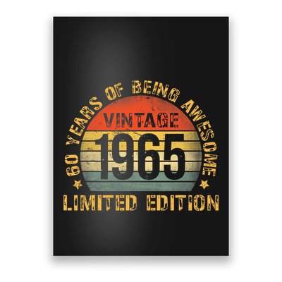60 Year Birthday Decorations Gag 60yr 1965 60th Birthday Poster