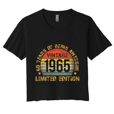 60 Year Birthday Decorations Gag 60yr 1965 60th Birthday Women's Crop Top Tee