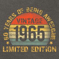 60 Year Birthday Decorations Gag 60yr 1965 60th Birthday Cotton Canvas Backpack