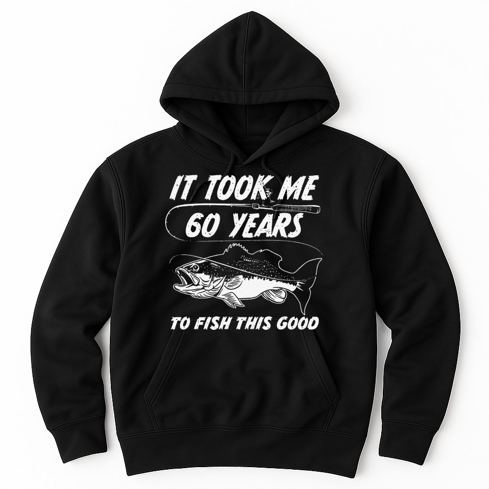 60 Year Old Birthday Fisherman Gifts 60th Fishing Hoodie
