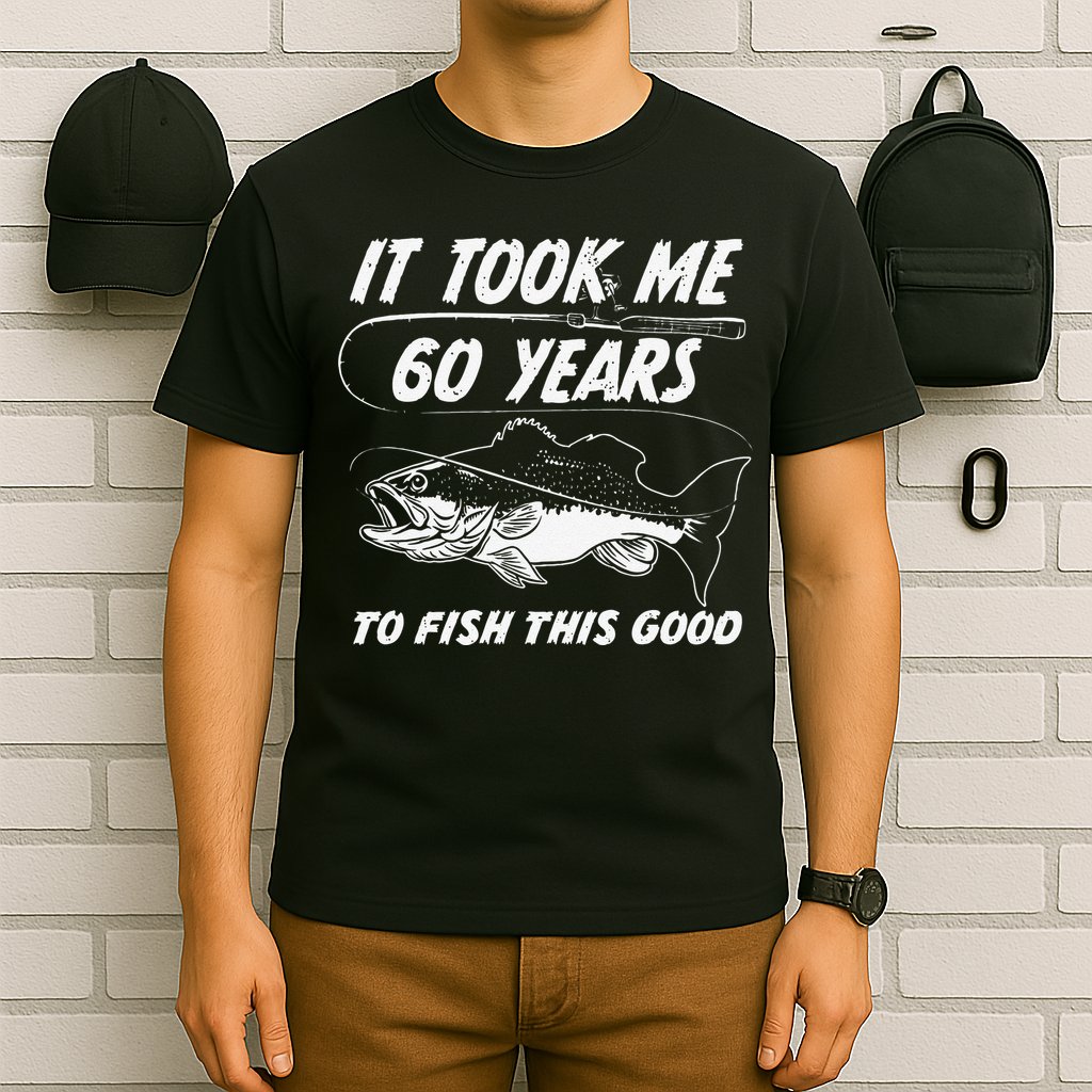 60 Year Old Birthday Fisherman Gifts 60th Fishing T-Shirt