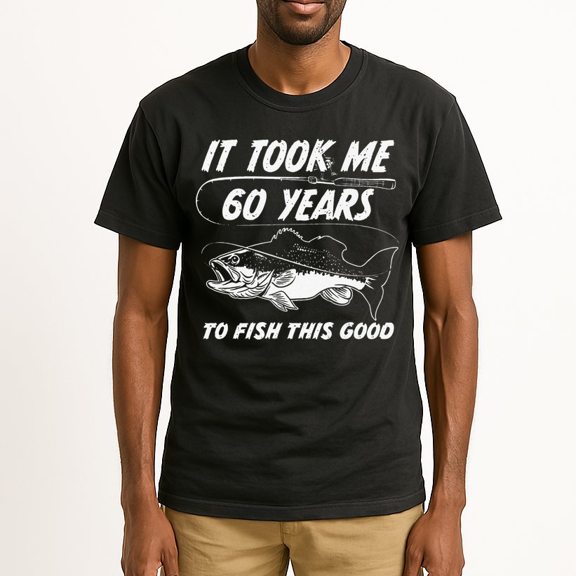 60 Year Old Birthday Fisherman Gifts 60th Fishing Tall T-Shirt