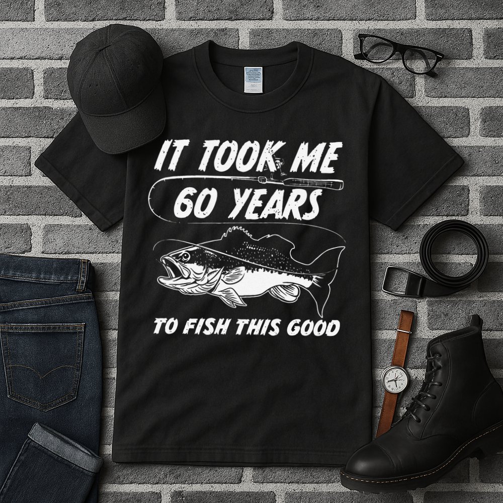 60 Year Old Birthday Fisherman Gifts 60th Fishing Tall T-Shirt