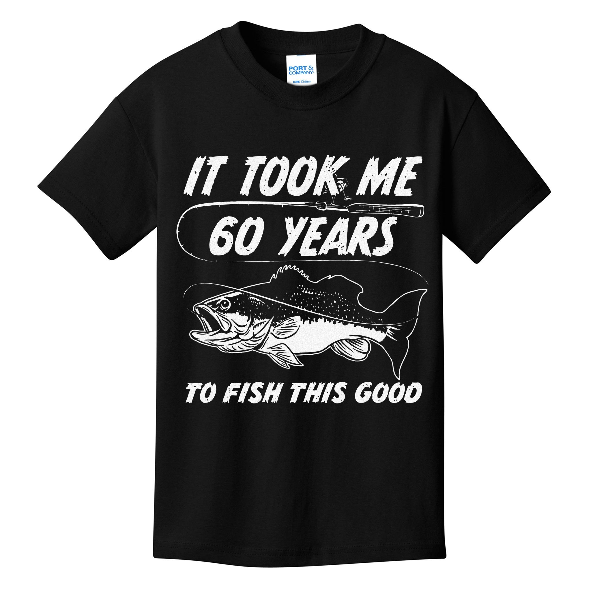 60 Year Old Birthday Fisherman Gifts 60th Fishing Kids T-Shirt