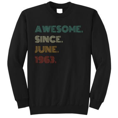 60 Years Old Awesome Since June 1963 60th Birthday Sweatshirt