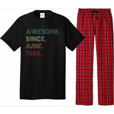 60 Years Old Awesome Since June 1963 60th Birthday Pajama Set