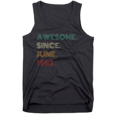 60 Years Old Awesome Since June 1963 60th Birthday Tank Top