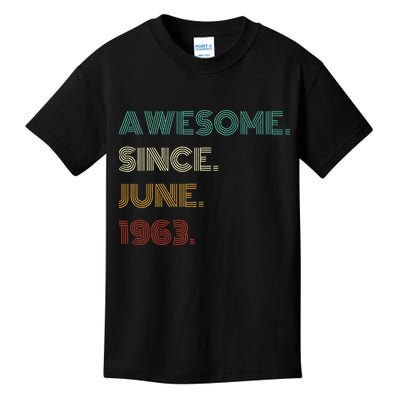 60 Years Old Awesome Since June 1963 60th Birthday Kids T-Shirt