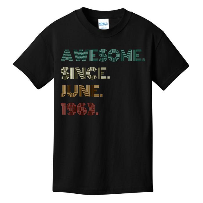 60 Years Old Awesome Since June 1963 60th Birthday Kids T-Shirt