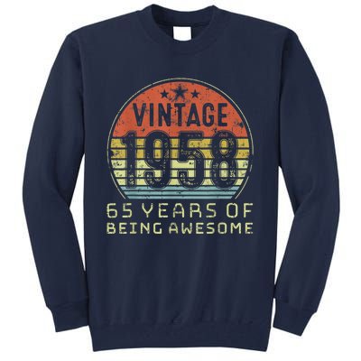 65 Year Old Birthday Vintage 1958 65th Birthday Tall Sweatshirt