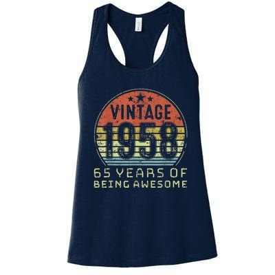 65 Year Old Birthday Vintage 1958 65th Birthday Women's Racerback Tank