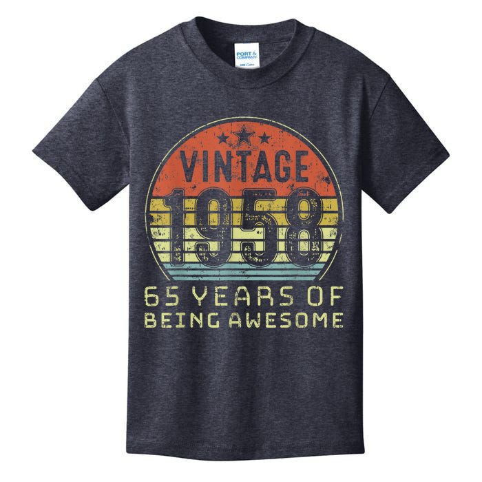 65 Year Old Birthday Vintage 1958 65th Birthday Kids T-Shirt