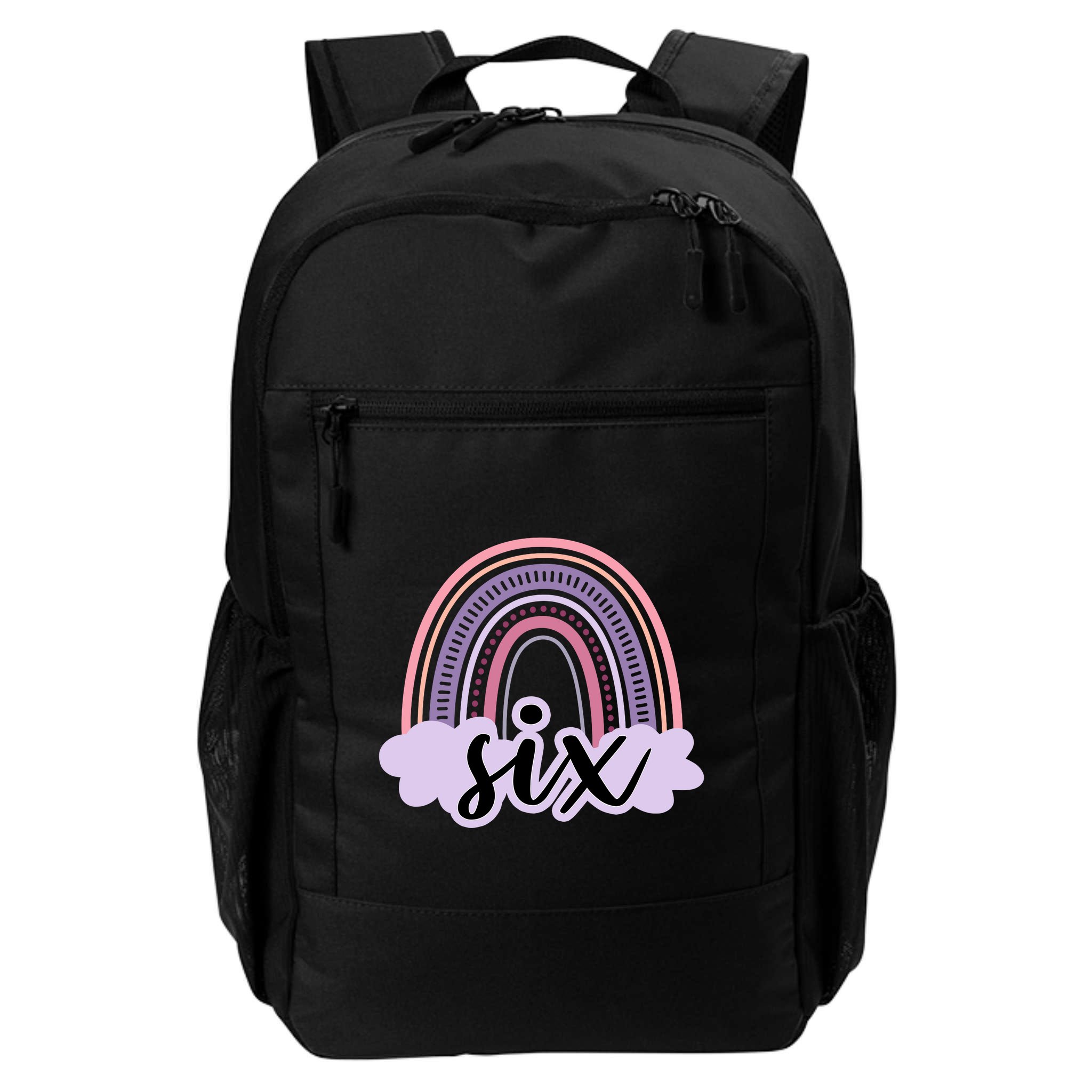 6 Year Old Boho Rainbow Six 6th Birthday Girl Family Party Backpack