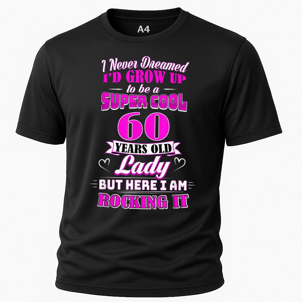 60 Year Old Lady Funny 60th Birthday Rockin' Since Cooling Performance Crew T-Shirt