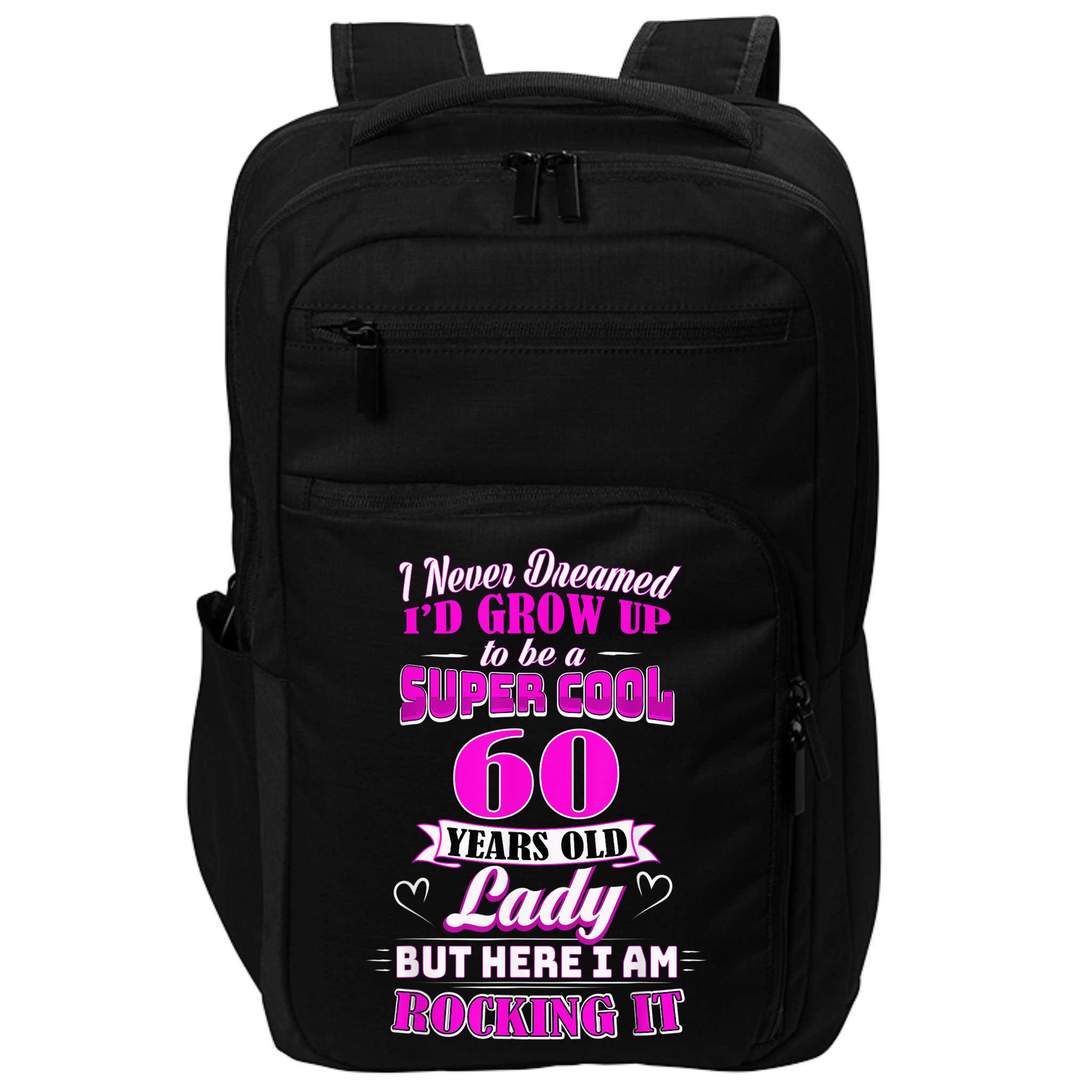 60 Year Old Lady Funny 60th Birthday Rockin' Since Impact Tech Backpack