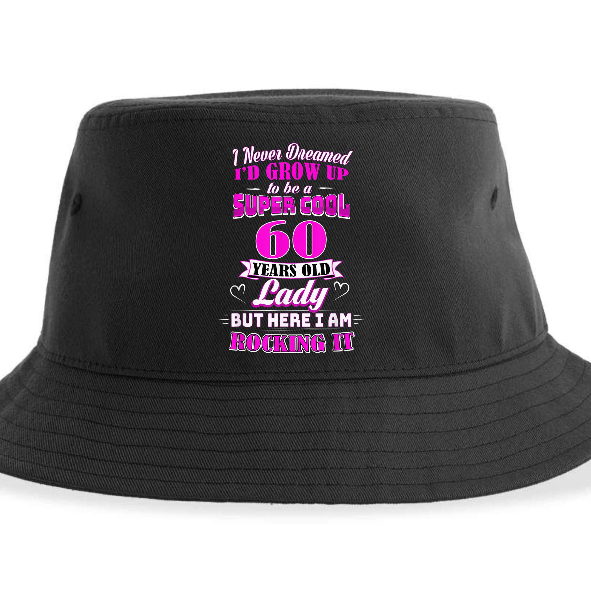 60 Year Old Lady Funny 60th Birthday Rockin' Since Sustainable Bucket Hat