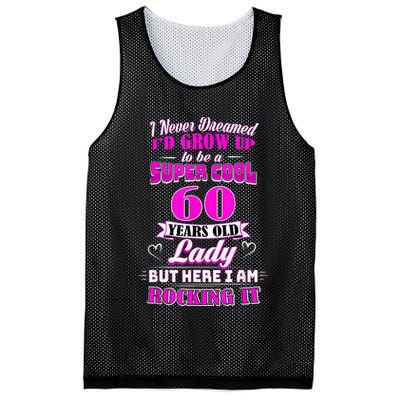 60 Year Old Lady Funny 60th Birthday Rockin' Since Mesh Reversible Basketball Jersey Tank