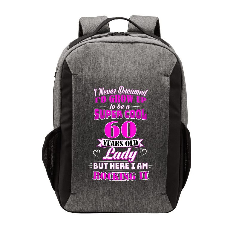 60 Year Old Lady Funny 60th Birthday Rockin' Since Vector Backpack