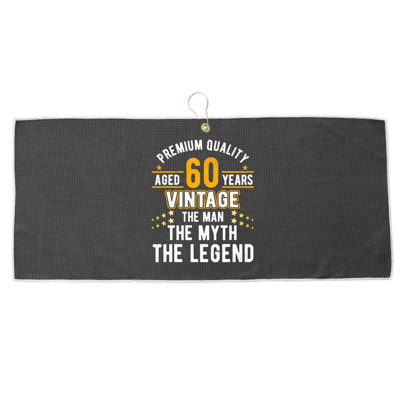 60 Years Old The Man Myth Legend Vintage 60th Birthday Large Microfiber Waffle Golf Towel